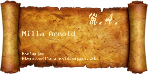 Milla Arnold névjegykártya